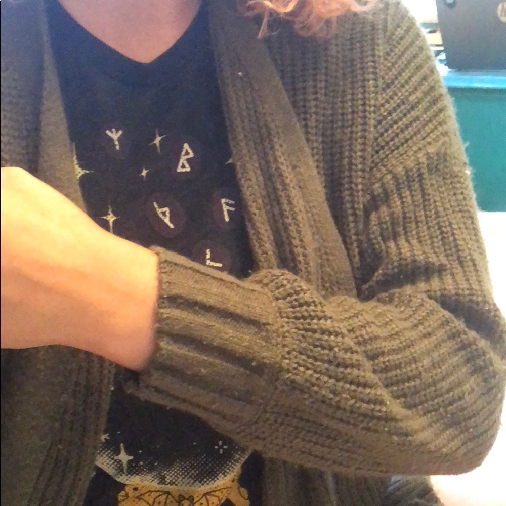 Olive green oversized cardigan